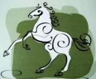 O cavalo, o signo do Cavalo, Ano do Cavalo na astrologia chinesa. O sétimo animal do zodíaco chinês