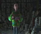 Arthur Christmas rodeado por milhares de cartas