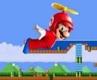 Mario voar com o casco com a hélice
