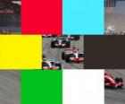 Na Fórmula 1 as bandeiras com a cor indicada: interrupções de carreira vermelho, motorista, alerta azul uma volta para baixo, amarela, perigo, escuro, excluídos condutor, o verde, assim o perigo, o veículo branco, muito lento