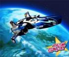 A nave espacial do Team Galaxy é o Hornet