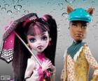 Draculaura e Clawd Wolf, casal monstruoso do colégio de Monster High