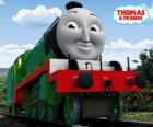 Henry, a locomotiva verde longa e rápida com o número 3