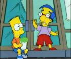 Bart Simpson e Milhouse Van Houten, dois grandes amigos