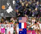 Pódio basquete feminino, Estados Unidos, França e Austrália, Londres 2012