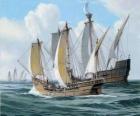 Os navios da primeira viagem de Colombo foi o navio Santa Maria e as caravelas, a Pinta ea Nina