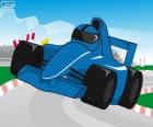 Carro de corrida de F1 azul