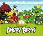 Pássaros, ovos e porcos verdes em Angry Birds