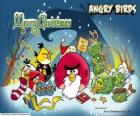 Angry Birds desejando-lhe um Feliz Natal