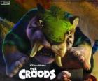 O tigre verde, um tigre dente de sabre de Croods