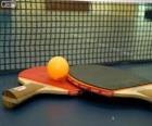 Raquetes e bola de ping-pong