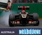Kimi Raikkonen comemora sua vitória no Grande Prémio da Austrália 2013