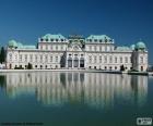 Palácio Belvedere é de estilo barroco e construído para o príncipe Eugénio de Saboia, Viena, Áustria