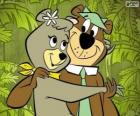 Yogi e Cindy, dois amantes ursos no parque Jellystone