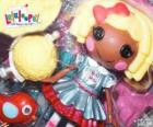 Dot Starlight de Lalaloopsy com seu animal de estimação, um pássaro