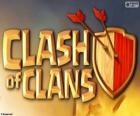 Logotipo do Clash of Clans, um jogo de estratégia e construção de aldeias para dispositivos móveis