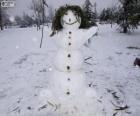 Um divertido boneco de neve