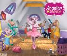 Angelina Ballerina e seus amigos em um ensaio