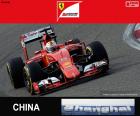 Sebastian Vettel, Ferrari, Grande Prêmio da China de 2015, o terceiro lugar.