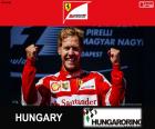 Sebastian Vettel comemora sua vitória no Grande Prêmio da Hungria 2015