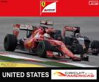 Sebastian Vettel, Ferrari, o Grande Prêmio dos Estados Unidos 2015, em terceiro lugar