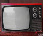 Antiga TV Lavis 612 dos anos setenta, vermelho