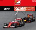 Sebastian Vettel, terceiro no Grande Prêmio da Espanha 2016 com sua Ferrari