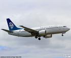 Boeing 737, a companhia aérea Air New Zealand, com sede em Auckland, Nova Zelândia