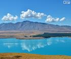 Lake Tekapo, localizado na ilha sul da Nova Zelândia