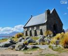 A pequena igreja do Bom Pastor, às margens do Lake Tekapo, Nova Zelândia