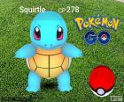 Pokémon Squirtle localizado à beira de ser apanhado pelo Pokébola, Pokémon GO