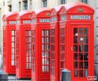 A cabine de telefone vermelho típico de Londres