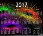 Calendário de 2017, feliz ano