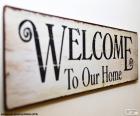 Poster decorativo, Bienvenido ao nosso lar, Welcome To Our Home