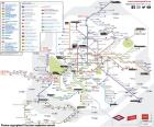 Mapa do Metro de Madrid, com 301 estações, 13 linhas e um comprimento de 294 km