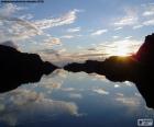 Pôr do sol no Lac Des Veaux, Suíça