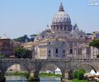 Vista do Vaticano do Rio Tibre, Roma, Itália