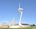 Torre de telecomunicações de Montjuic foi projetado pelo arquiteto Santiago Calatrava e foi construída entre 1989 e 1992 no ringue Olímpico de Montjuïc, em Barcelona