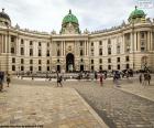 O Palácio Imperial Hofburg é a maior da cidade de Viena, Áustria Palace