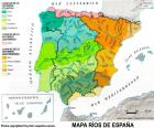 Mapa dos rios da Espanha