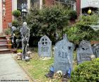 Jardim decorado para o Halloween