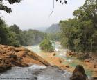 As cachoeiras bonitas de agua azul, Chiapas, México