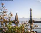 Na entrada do porto de Lindau, podemos encontrar o farol e uma estátua do Leão bávaro