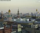 Vista do centro de Moscou, do Kremlin, da Catedral de São Basílio, da Catedral de Kazan etc...