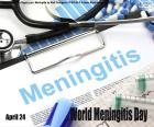 Dia Mundial da Meningite, 24 de abril. Meningite é uma infecção bacteriana grave das membranas ao redor do cérebro e da medula espinhal