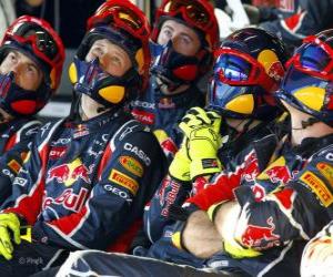 Puzle Red Bull mecânica assistir a corrida