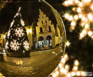 Puzle Reflexo de árvore de Natal