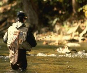 Puzle Rio pescador em ação