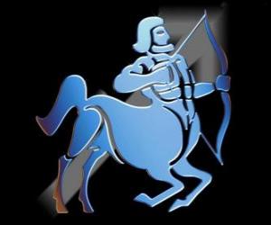 Puzle Sagitário. O centauro, o arqueiro. Nono signo do zodíaco. Nome em latim é Sagittarius