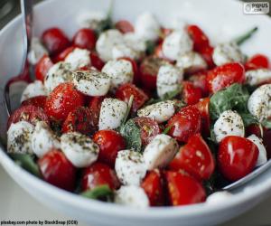 Puzle Salada de tomate e mussarela